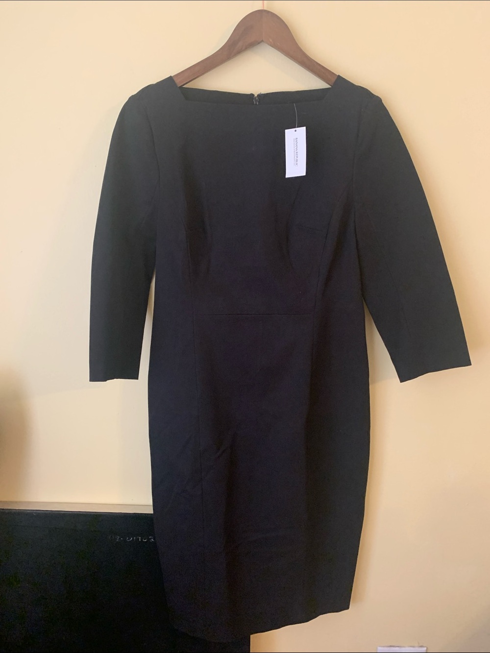 Banana Republic Black Long Sleeve Sheath Dress